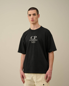 KOSZULKA C.P. COMPANY 20/1 JERSEY BOXY LOGO T-SHIRT BLACK