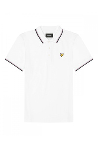 LYLE & SCOTT TIPPED POLO SHIRT WHITE/NAVY