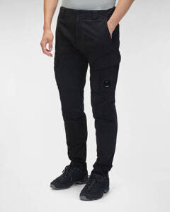 SPODNIE C.P. COMPANY STRETCH SATEEN CARGO PANTS BLACK