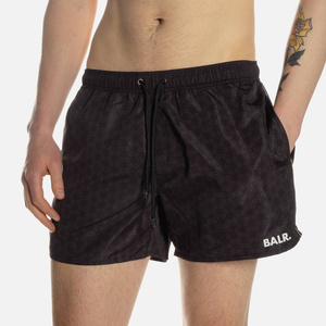 SZORTY BALR. CLASSIC HEXAGON ALLOVER SWIMSHORT JET BLACK